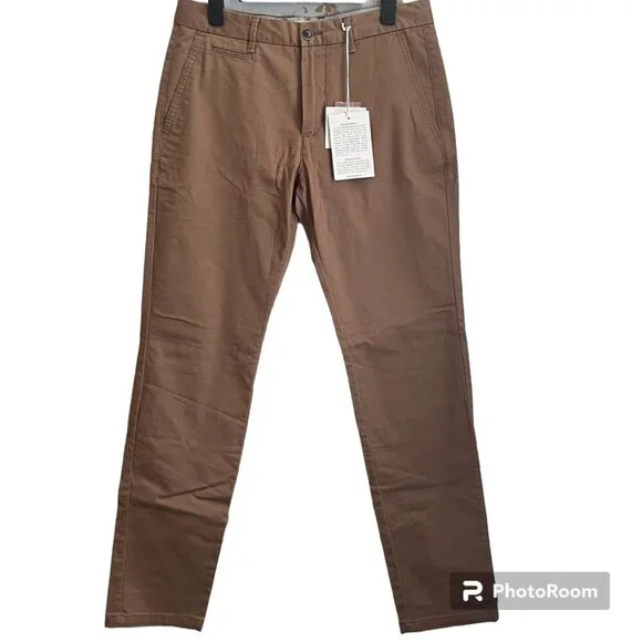 Perk Flat Front Slim Fit Stretch Feel Good Chinos Men’s 31x 32 Twill Casual NEW - Picture 2 of 13